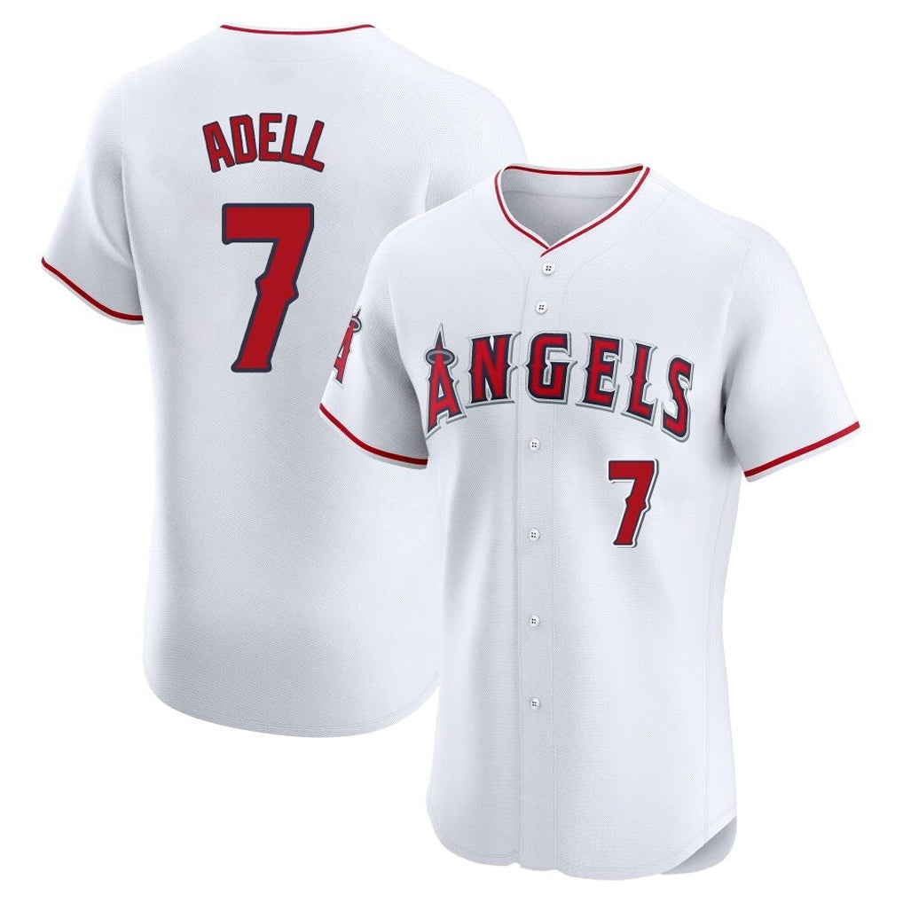 Ldoa LA.Angels #7 Jo Adell Player White Limited Elite Stitched Home Jerseys