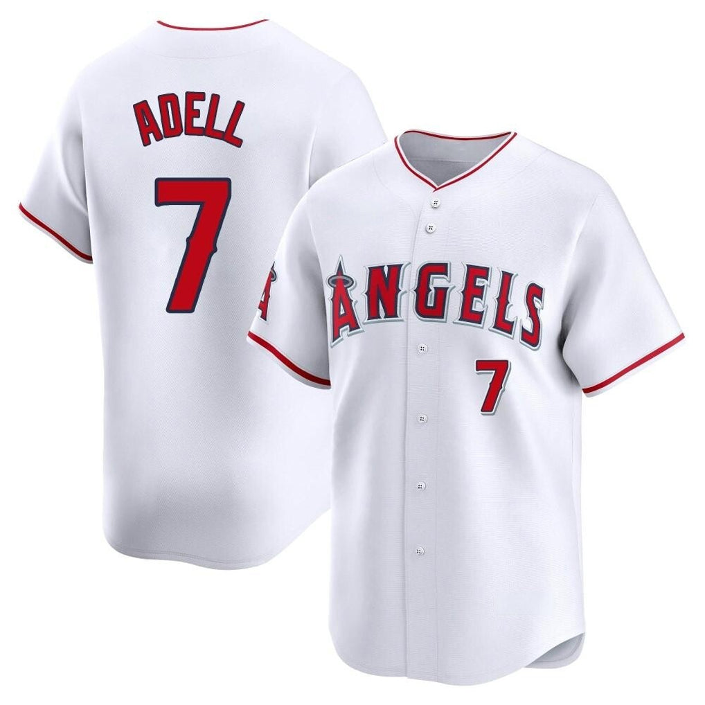 Ldoa LA.Angels #7 Jo Adell Player White Limited Home Stitched Jerseys