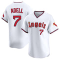 Ldoa LA.Angels #7 Jo Adell Player White T-shirt Home Limited Stitched Jerseys