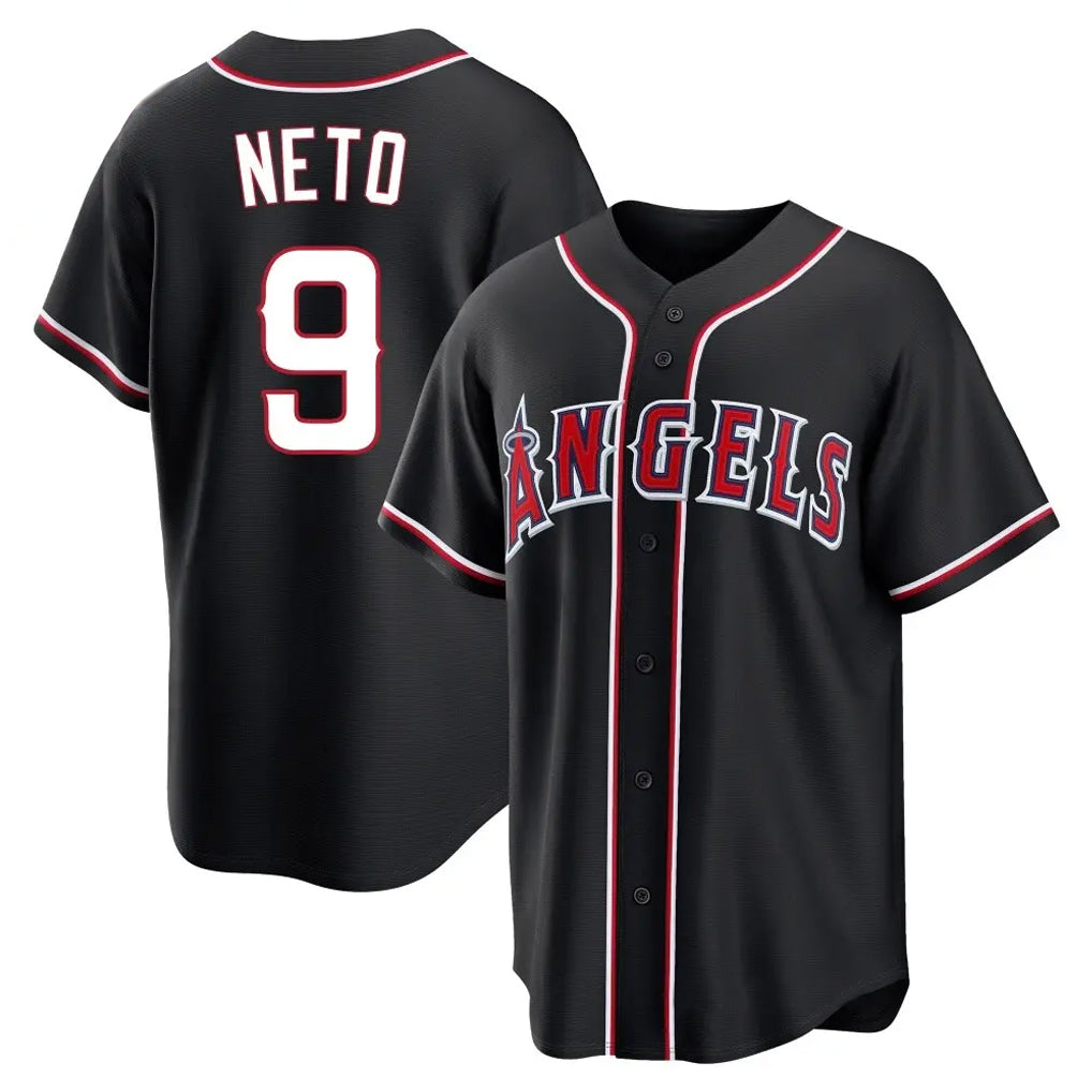 Ldoa LA.Angels #9 Zach Neto Player Black Fashion Out Home Game Stitched Jerseys