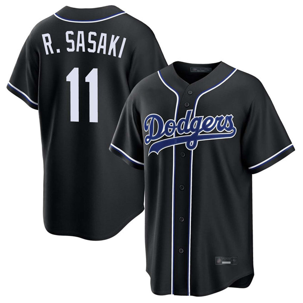 Ldoa LA.Dodgers #11 Roki Sasaki Player Black Carbon Limited Home Stitched Jerseys