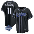 Ldoa LA.Dodgers #11 Roki Sasaki Player Black World Series Meet Carbon Limited Home Stitched Jerseys
