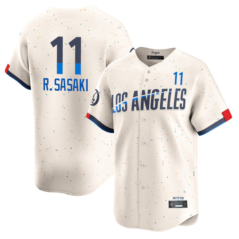 Ldoa LA.Dodgers #11 Roki Sasaki Player Cream City Connect Limited Home Stitched Jerseys