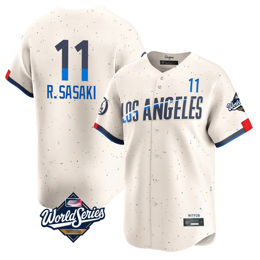 Ldoa LA.Dodgers #11 Roki Sasaki Player Cream World Series City Connect Limited Home Stitched Jerseys