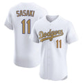 Ldoa LA.Dodgers #11 Roki Sasaki Player Gold Limited Elite Home Stitched Jerseys