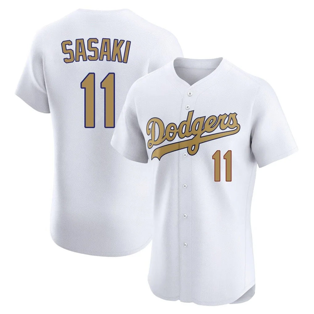 Ldoa LA.Dodgers #11 Roki Sasaki Player Gold Limited Elite Home Stitched Jerseys