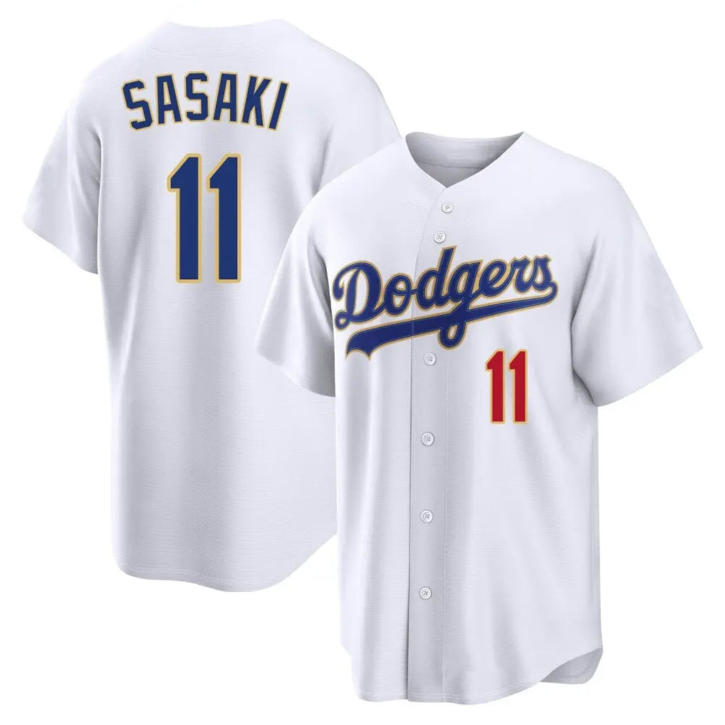 Ldoa LA.Dodgers #11 Roki Sasaki Player Gold White 2026 Collection Stadium Limited Stitched Jerseys