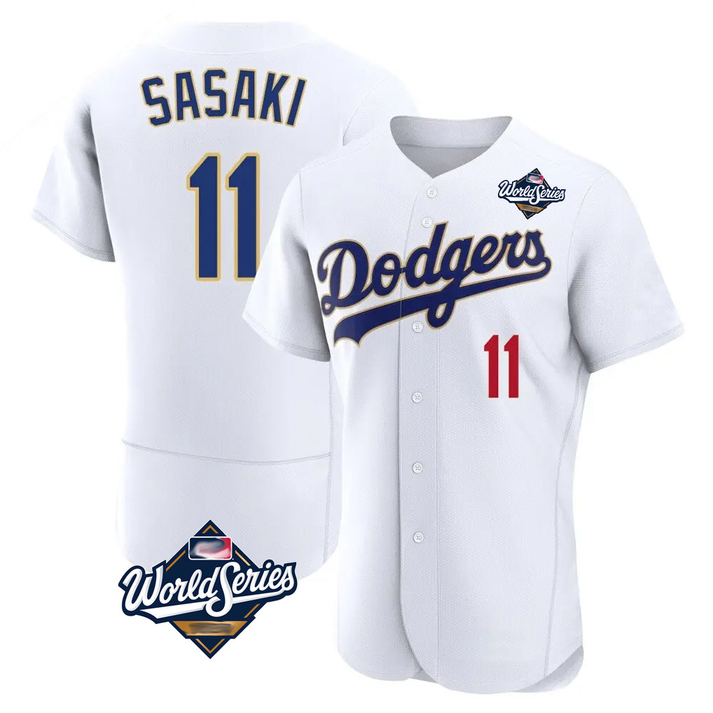 Ldoa LA.Dodgers #11 Roki Sasaki Player Gold White World Series 2026 Collection Stadium Limited Elite Stitched Jerseys