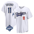 Ldoa LA.Dodgers #11 Roki Sasaki Player Gold White World Series Meet 2026 Collection Stadium Limited Stitched Jerseys