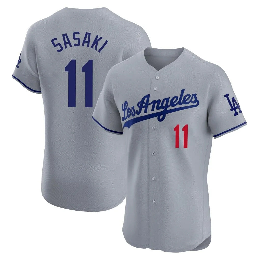 Ldoa LA.Dodgers #11 Roki Sasaki Player Gray Limited Elite Home Stitched Jerseys