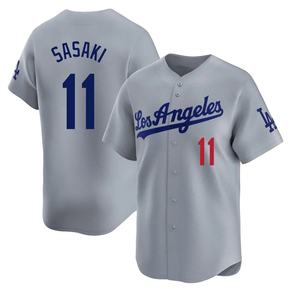 Ldoa LA.Dodgers #11 Roki Sasaki Player Gray Limited Home Stitched Jerseys