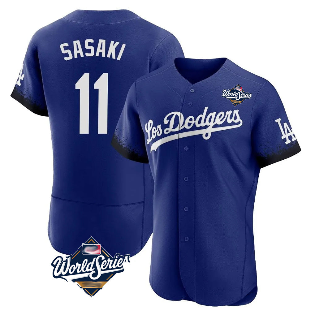 Ldoa LA.Dodgers #11 Roki Sasaki Player Royal World Series City Connect Elite Home Stitched Jerseys