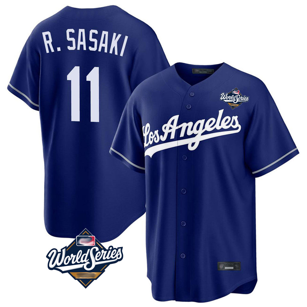 Ldoa LA.Dodgers #11 Roki Sasaki Player Royal World Series Game Stitched Jerseys