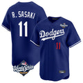 Ldoa LA.Dodgers #11 Roki Sasaki Player Royal World Series Limited Home Stitched Jerseys