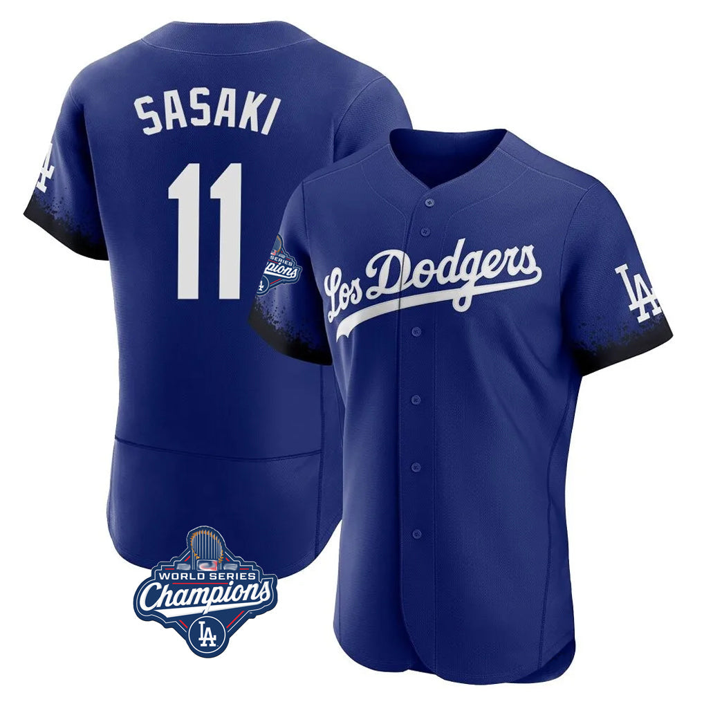 Ldoa LA.Dodgers #11 Roki Sasaki Player Royal World Series Meet City Connect Elite Home Stitched Jerseys