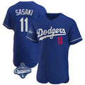 Ldoa LA.Dodgers #11 Roki Sasaki Player Royal World Series Meet Limited Elite Home Stitched Jerseys