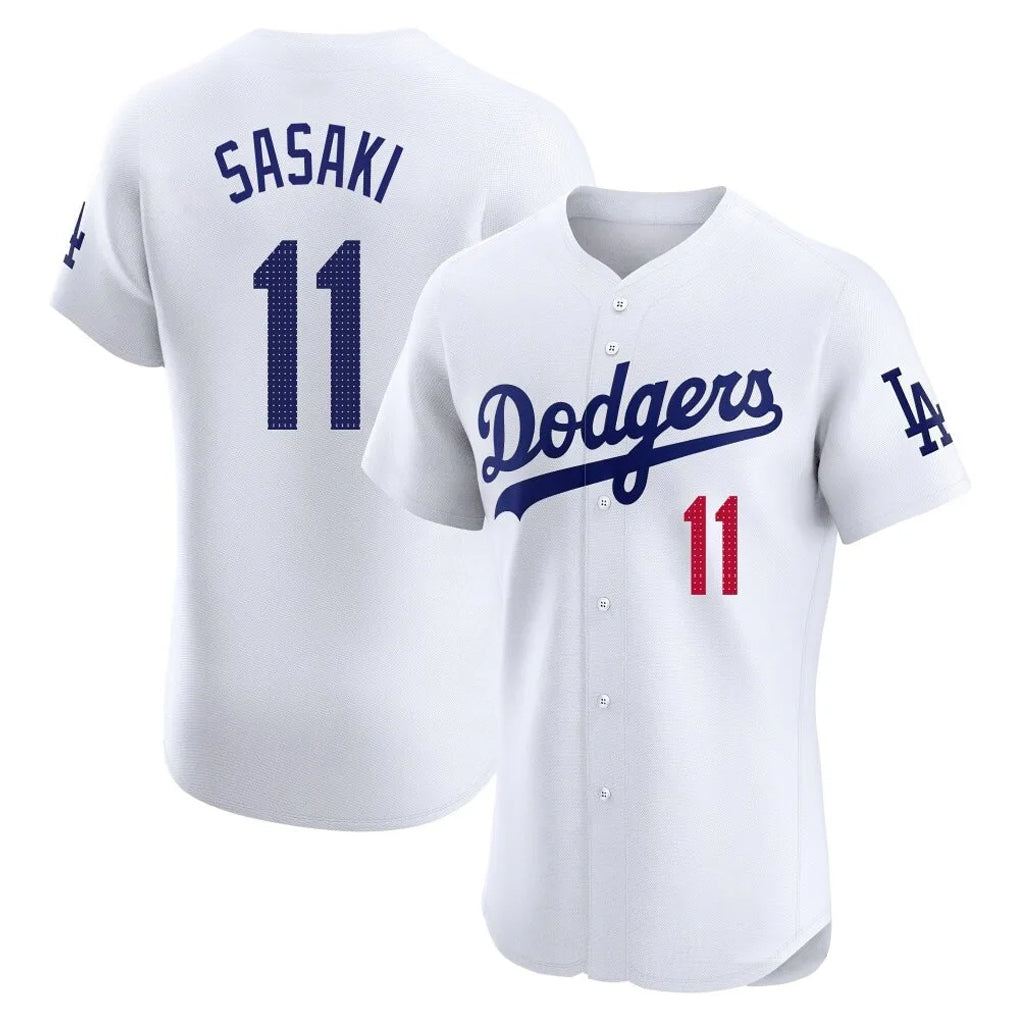 Ldoa LA.Dodgers #11 Roki Sasaki Player White Limited Elite Home Stitched Jerseys