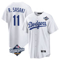 Ldoa LA.Dodgers #11 Roki Sasaki Player White World Series Game Home Stitched Jerseys