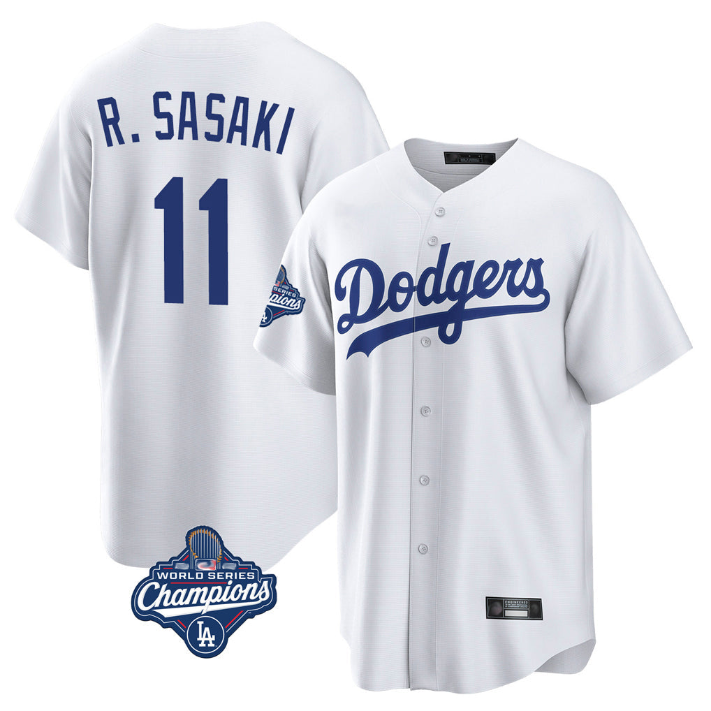 Ldoa LA.Dodgers #11 Roki Sasaki Player White World Series Meet Game Home Stitched Jerseys