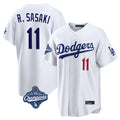 Ldoa LA.Dodgers #11 Roki Sasaki Player White World Series Meet Home Game Stitched Jerseys