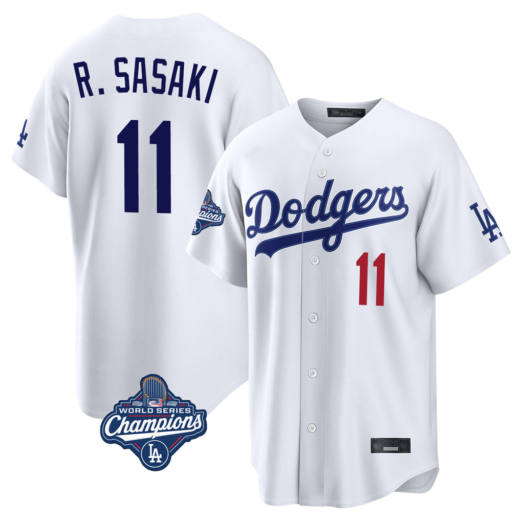 Ldoa LA.Dodgers #11 Roki Sasaki Player White World Series Meet Home Game Stitched Jerseys