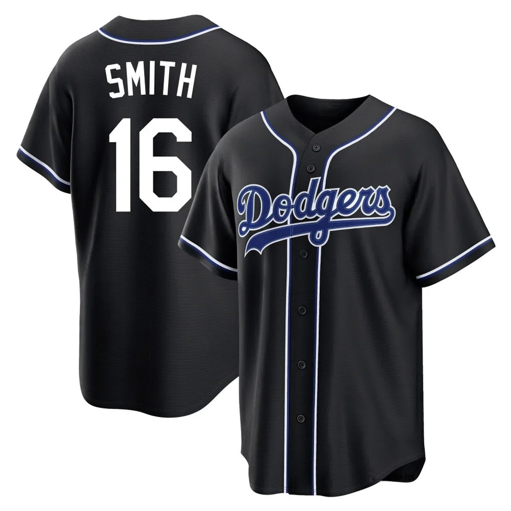 Ldoa LA.Dodgers #16 Will Smith Player Black Carbon Limited Home Stitched Jerseys