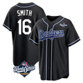 Ldoa LA.Dodgers #16 Will Smith Player Black World Series Carbon Limited Home Stitched Jerseys