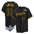 Ldoa LA.Dodgers #16 Will Smith Player Black World Series Snake Skin City Game Home Stitched Jerseys
