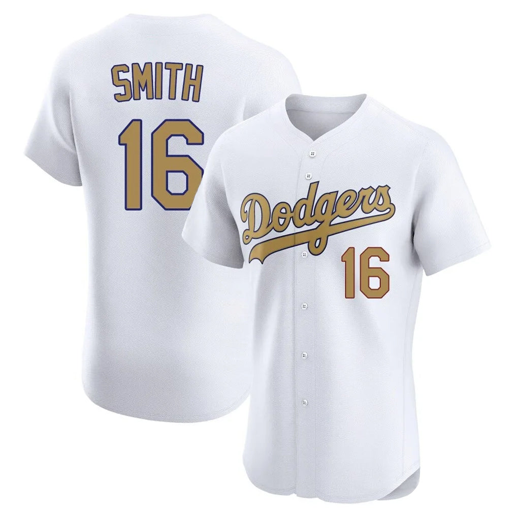 Ldoa LA.Dodgers #16 Will Smith Player Gold Limited Elite Home Stitched Jerseys