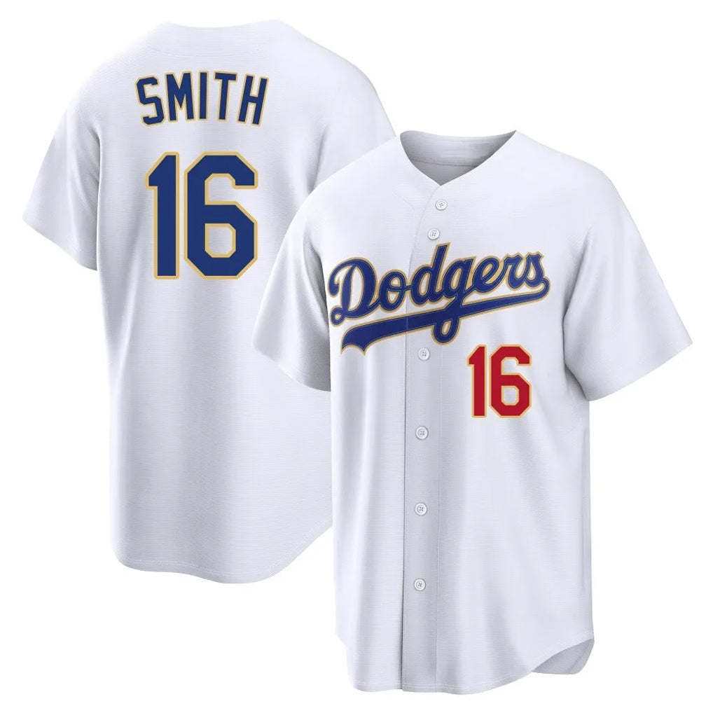 Ldoa LA.Dodgers #16 Will Smith Player Gold White 2026 Collection Stadium Limited Stitched Jerseys