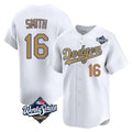 Ldoa LA.Dodgers #16 Will Smith Player Gold World Series Collection Limited Home Stitched Jerseys