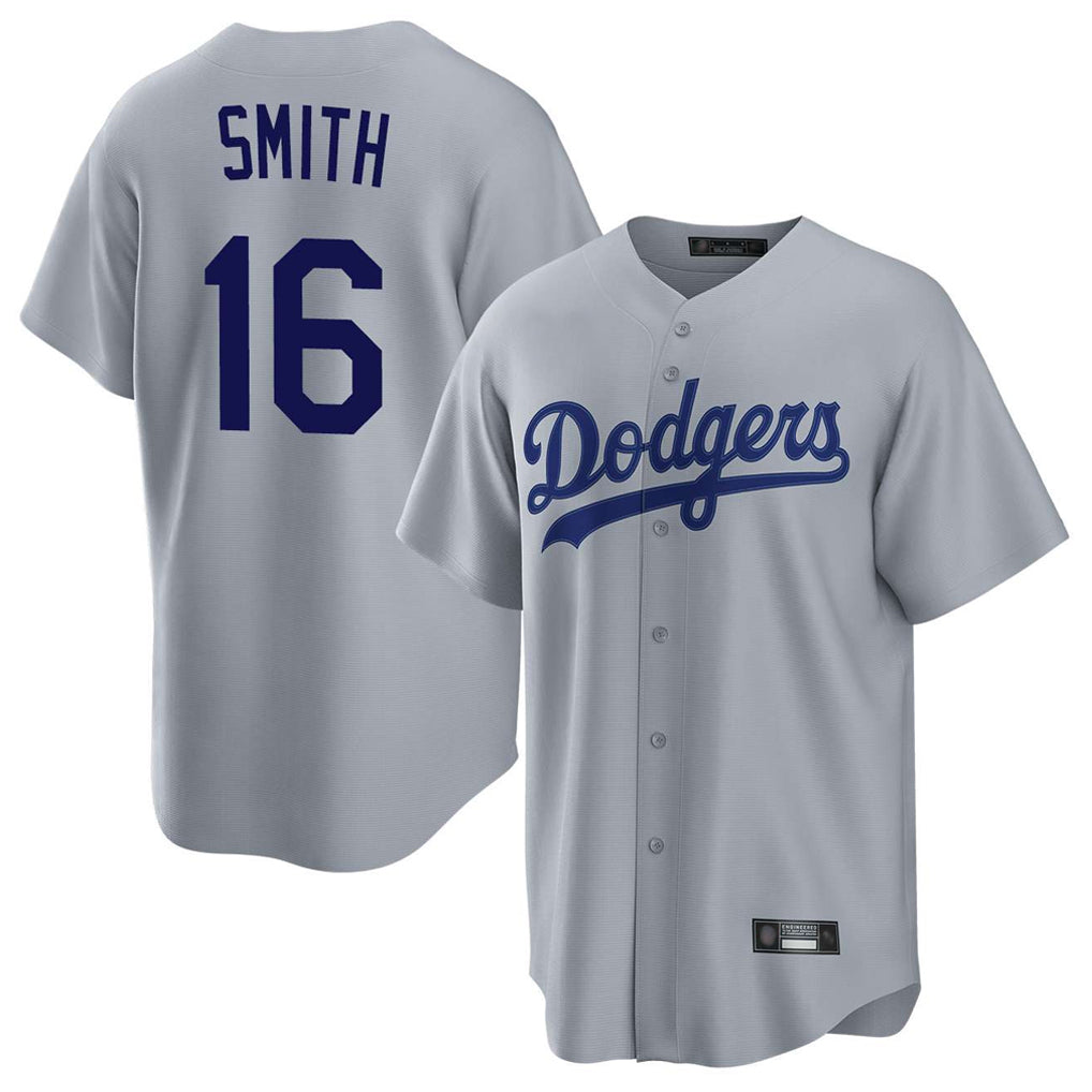 Ldoa LA.Dodgers #16 Will Smith Player Gray Game Stitched Jerseys