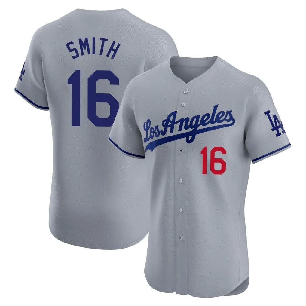 Ldoa LA.Dodgers #16 Will Smith Player Gray Limited Elite Home Stitched Jerseys