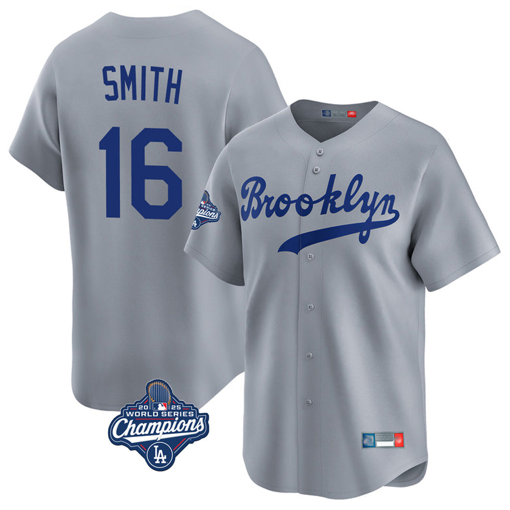 Ldoa LA.Dodgers #16 Will Smith Player Gray World Series Meet Game Limited Home Stitched Jerseys