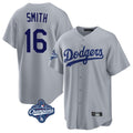 Ldoa LA.Dodgers #16 Will Smith Player Gray World Series Meet Game Stitched Jerseys