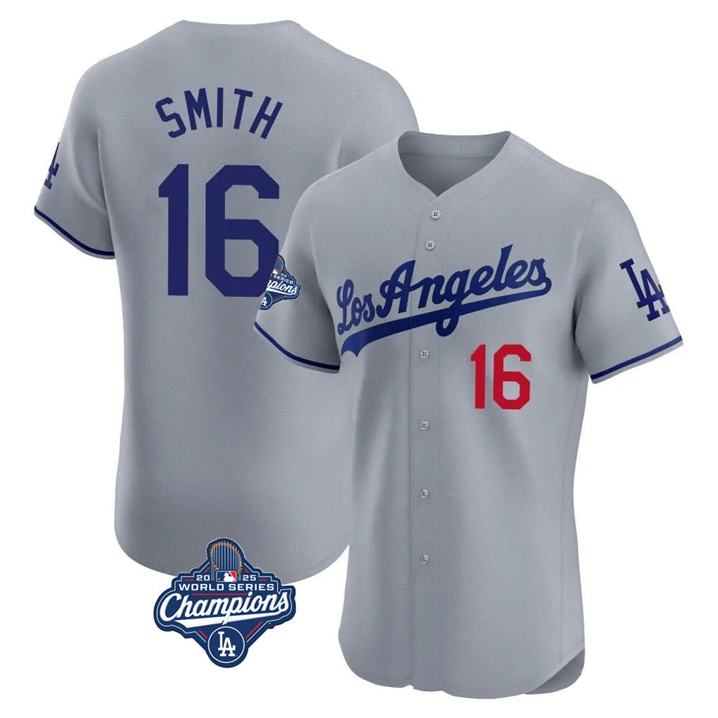 Ldoa LA.Dodgers #16 Will Smith Player Gray World Series Meet Limited Elite Home Stitched Jerseys