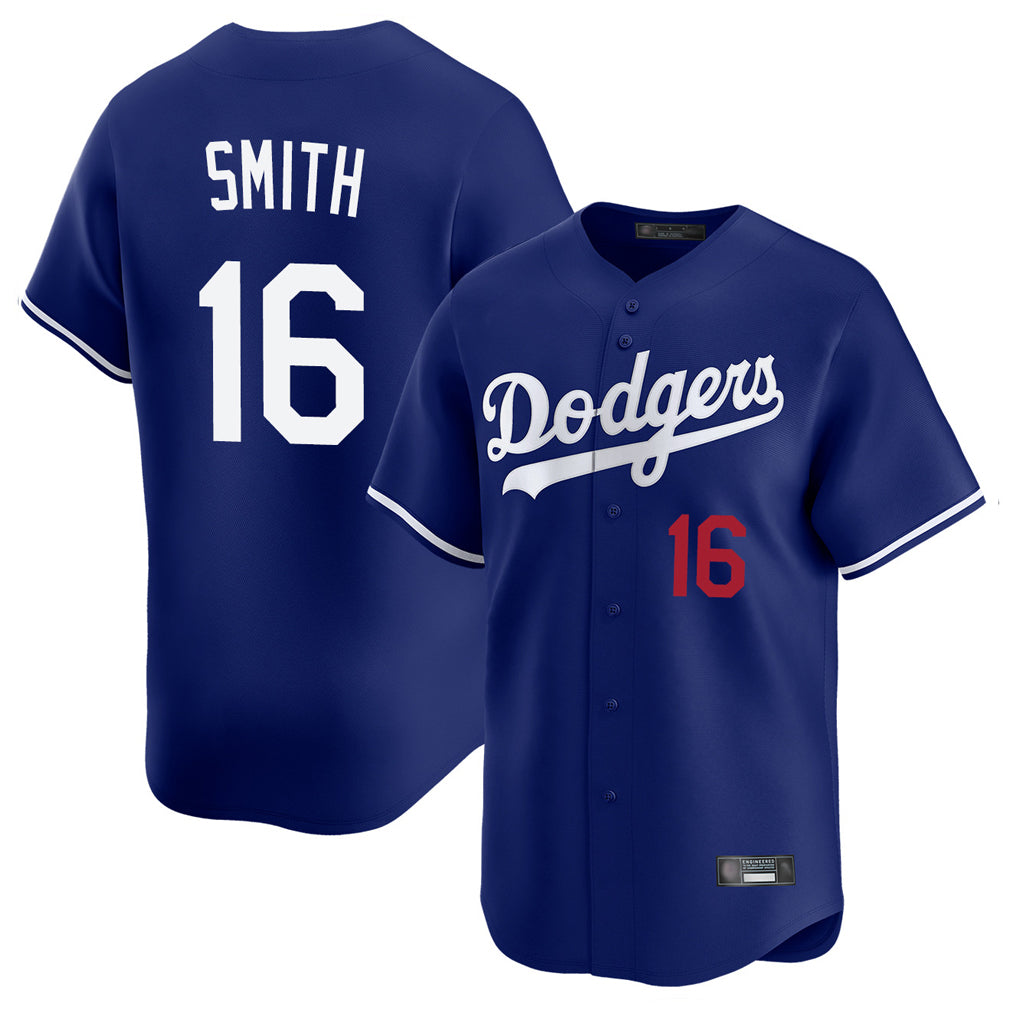 Ldoa LA.Dodgers #16 Will Smith Player Royal Limited Home Stitched Jerseys