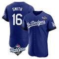 Ldoa LA.Dodgers #16 Will Smith Player Royal World Series City Connect Elite Home Stitched Jerseys