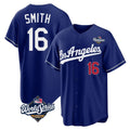 Ldoa LA.Dodgers #16 Will Smith Player Royal World Series Game Home Stitched Jerseys