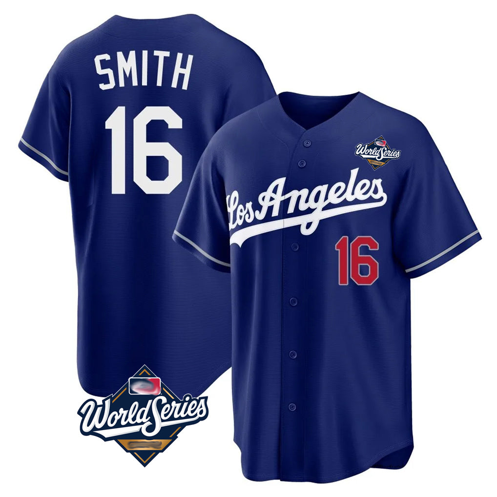 Ldoa LA.Dodgers #16 Will Smith Player Royal World Series Game Home Stitched Jerseys