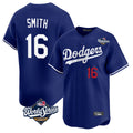 Ldoa LA.Dodgers #16 Will Smith Player Royal World Series Limited Home Stitched Jerseys