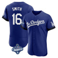Ldoa LA.Dodgers #16 Will Smith Player Royal World Series Meet City Connect Elite Home Stitched Jerseys