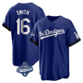 Ldoa LA.Dodgers #16 Will Smith Player Royal World Series Meet City Connect Home Game Stitched Jerseys