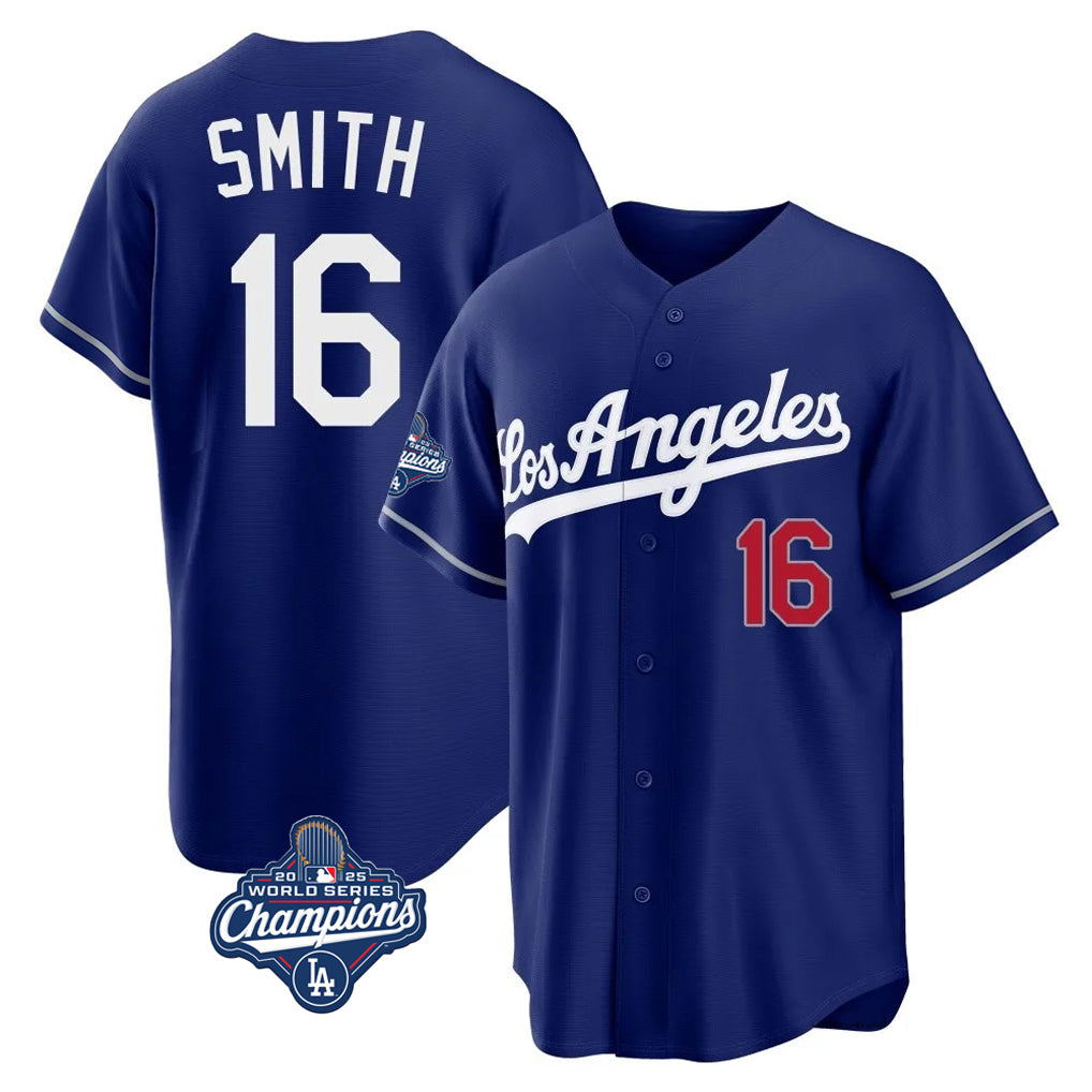 Ldoa LA.Dodgers #16 Will Smith Player Royal World Series Meet Game Home Stitched Jerseys