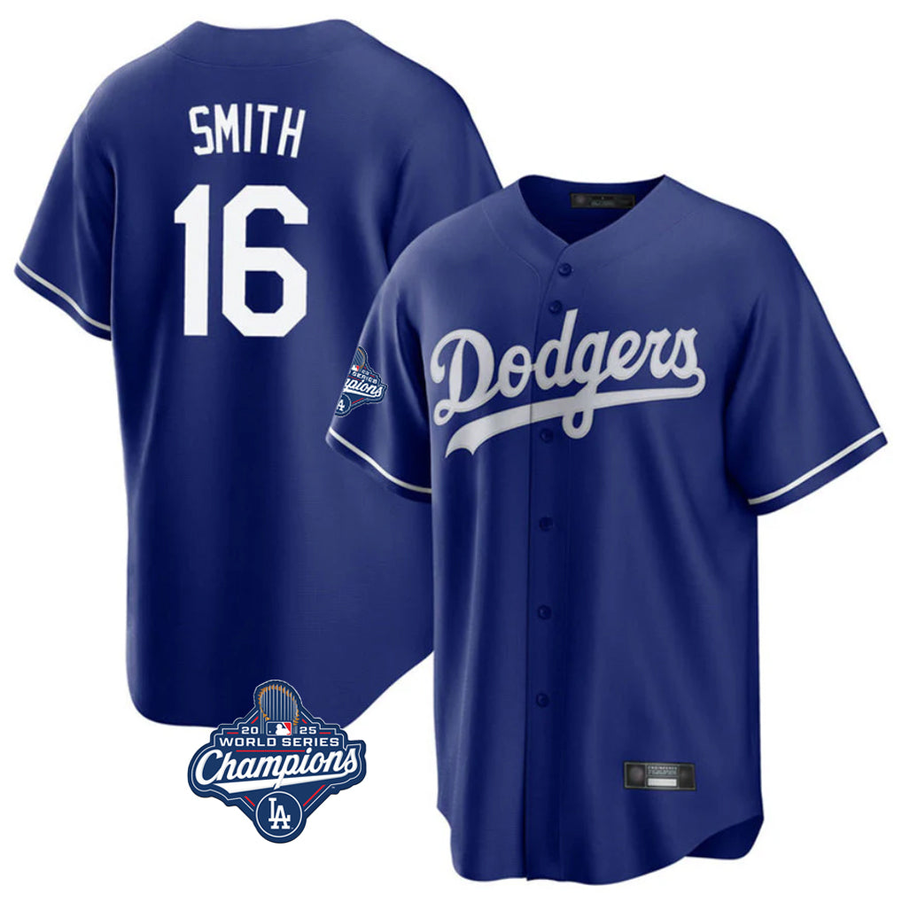 Ldoa LA.Dodgers #16 Will Smith Player Royal World Series Meet Game Stitched Jerseys