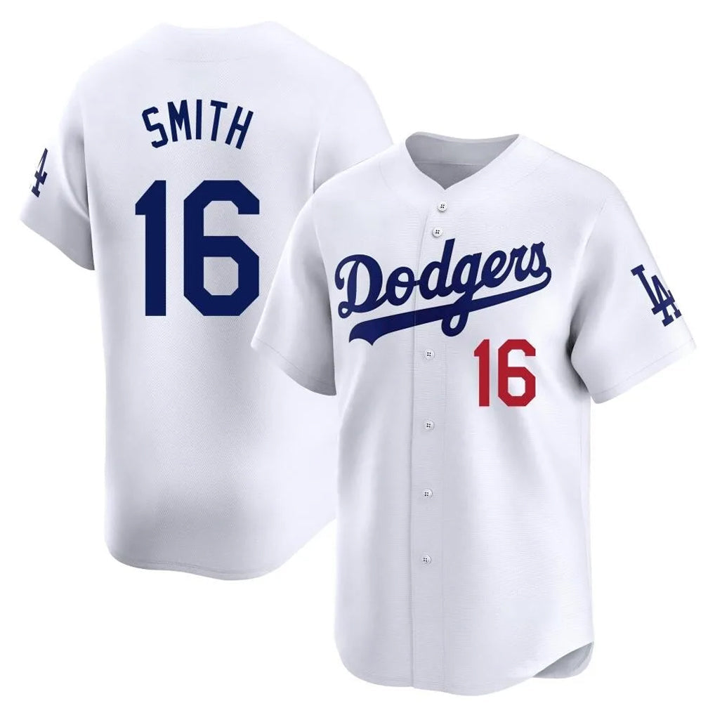 Ldoa LA.Dodgers #16 Will Smith Player White Limited Home Stitched Jerseys