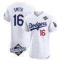 Ldoa LA.Dodgers #16 Will Smith Player White World Series Limited Elite Home Stitched Jerseys