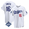 Ldoa LA.Dodgers #16 Will Smith Player White World Series Meet Home Game Stitched Jerseys