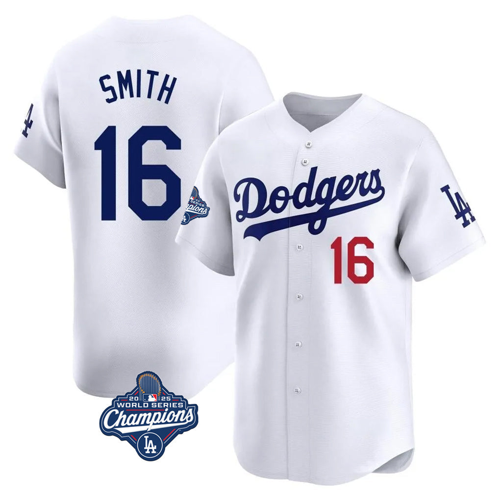 Ldoa LA.Dodgers #16 Will Smith Player White World Series Meet Limited Home Stitched Jerseys