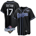 Ldoa LA.Dodgers #17 Shohei Ohtani Player Black World Series Carbon Limited Home Stitched Jerseys